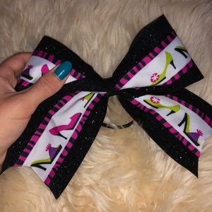 Cheer Bow with High Heels & Black Glitter
